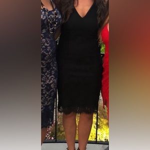 Black midi stretch dress